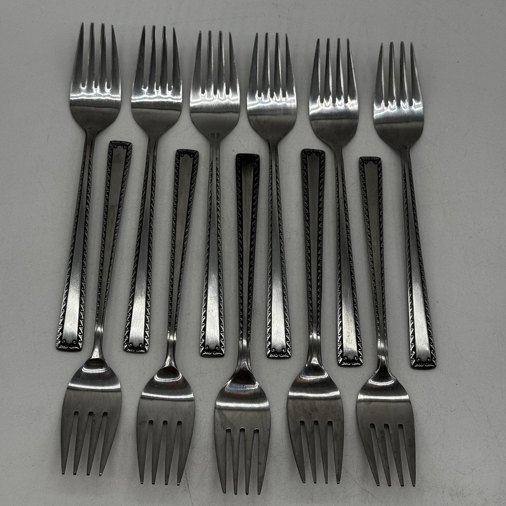 Watertown Stainless Steel Salad Fork Lot 11 Forks Japan Flatware Replacement Vtg